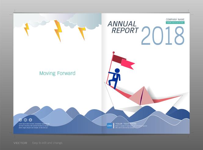 Cover design annual report, Leadership and startup concept. vector