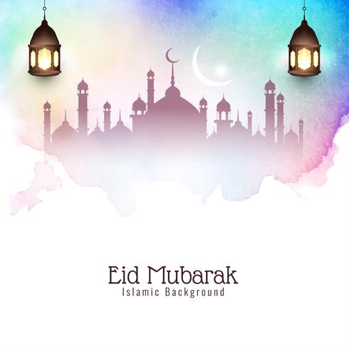 Resumen Eid Mubarak elegante fondo decorativo vector