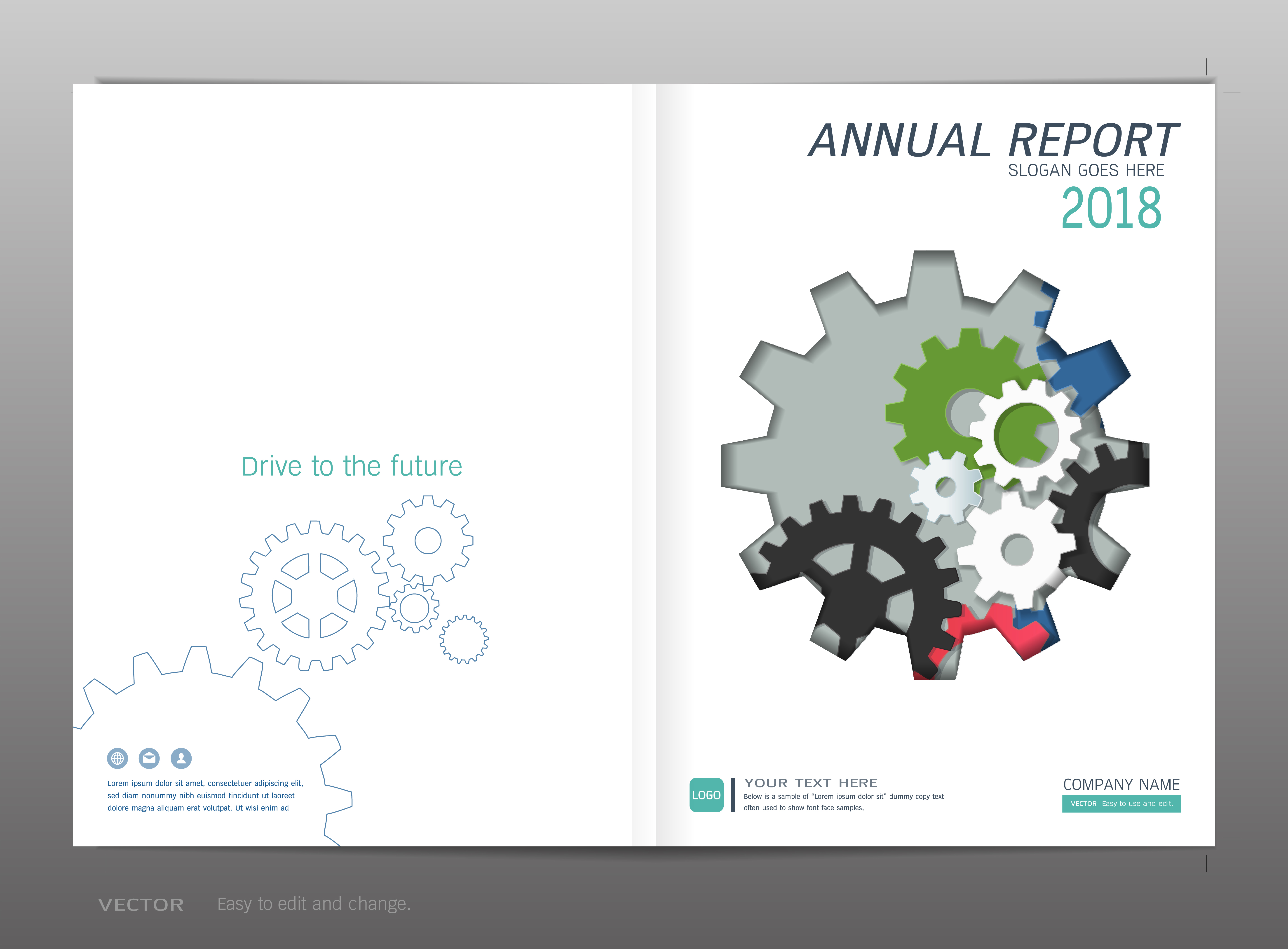 Informe anual de diseño de portada, concepto industrial y de ingeniería. 532251 Vector en Vecteezy