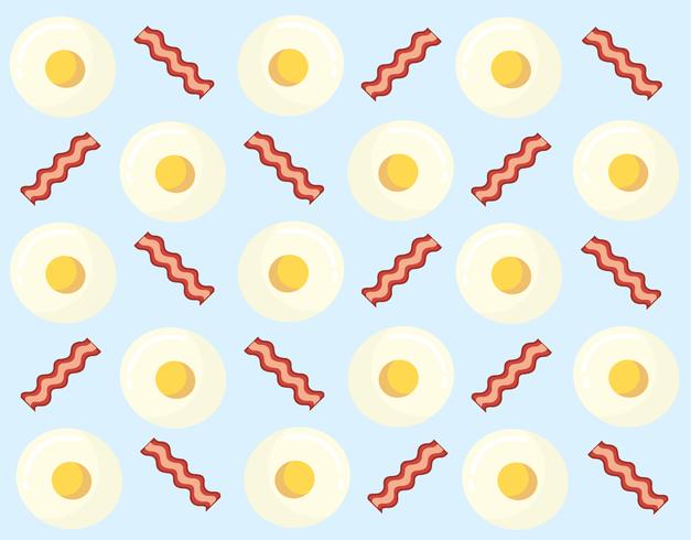 Fried egg and bacon breakfast background vector