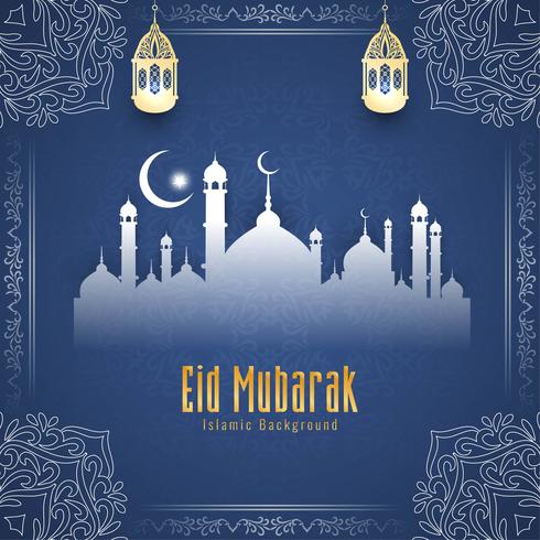 Fondo de saludo festival abstracto Eid Mubarak vector