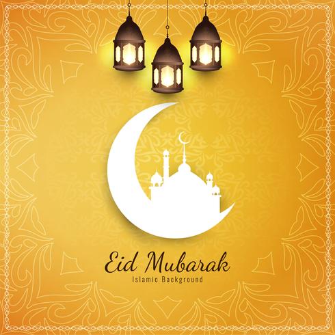 Abstract elegant Eid Mubarak decorative background vector