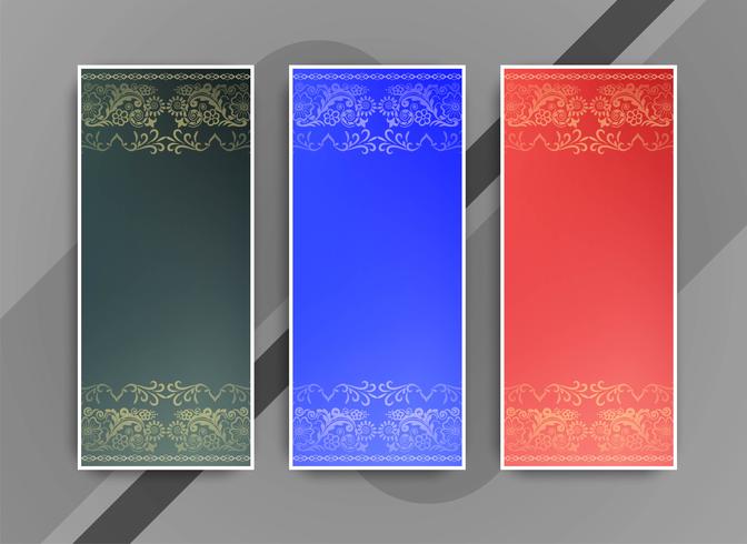 Abstract elegant colorful banners set vector