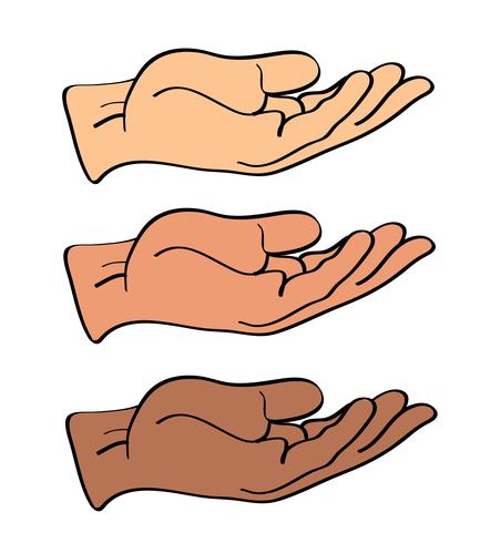 hand holding , hand present vector