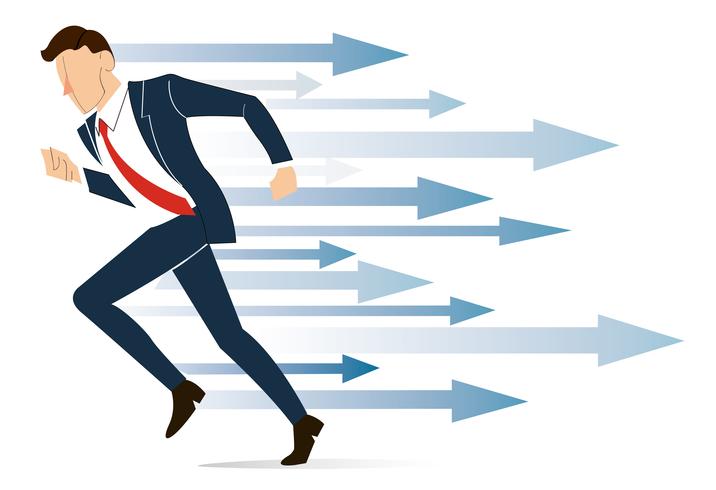 running businessman , Reaching Business concept  vector