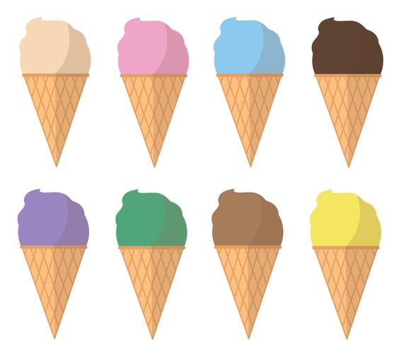 pastel ice cream cartoon vector 