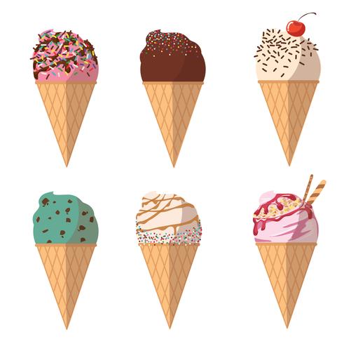 pastel ice cream cartoon  vector