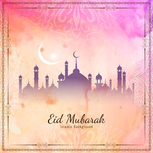 Resumen de fondo islámico Eid Mubarak vector