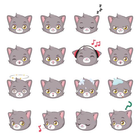 kitty head icon vector