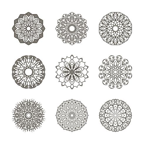 Collection of simple mandalas vector