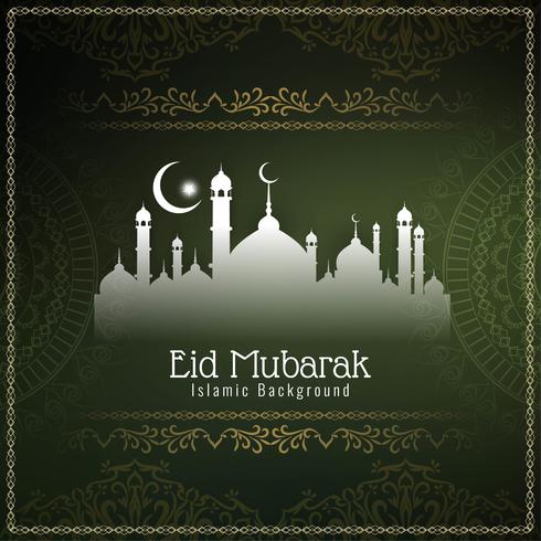 Abstract Eid Mubarak elegant decorative background vector