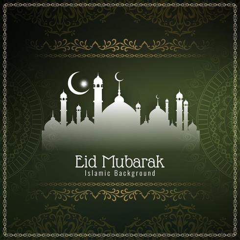 Resumen Eid Mubarak elegante fondo decorativo vector