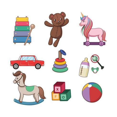 Collection of baby toys vector