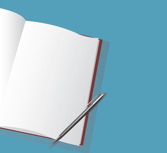 the empty notebook and pen vector