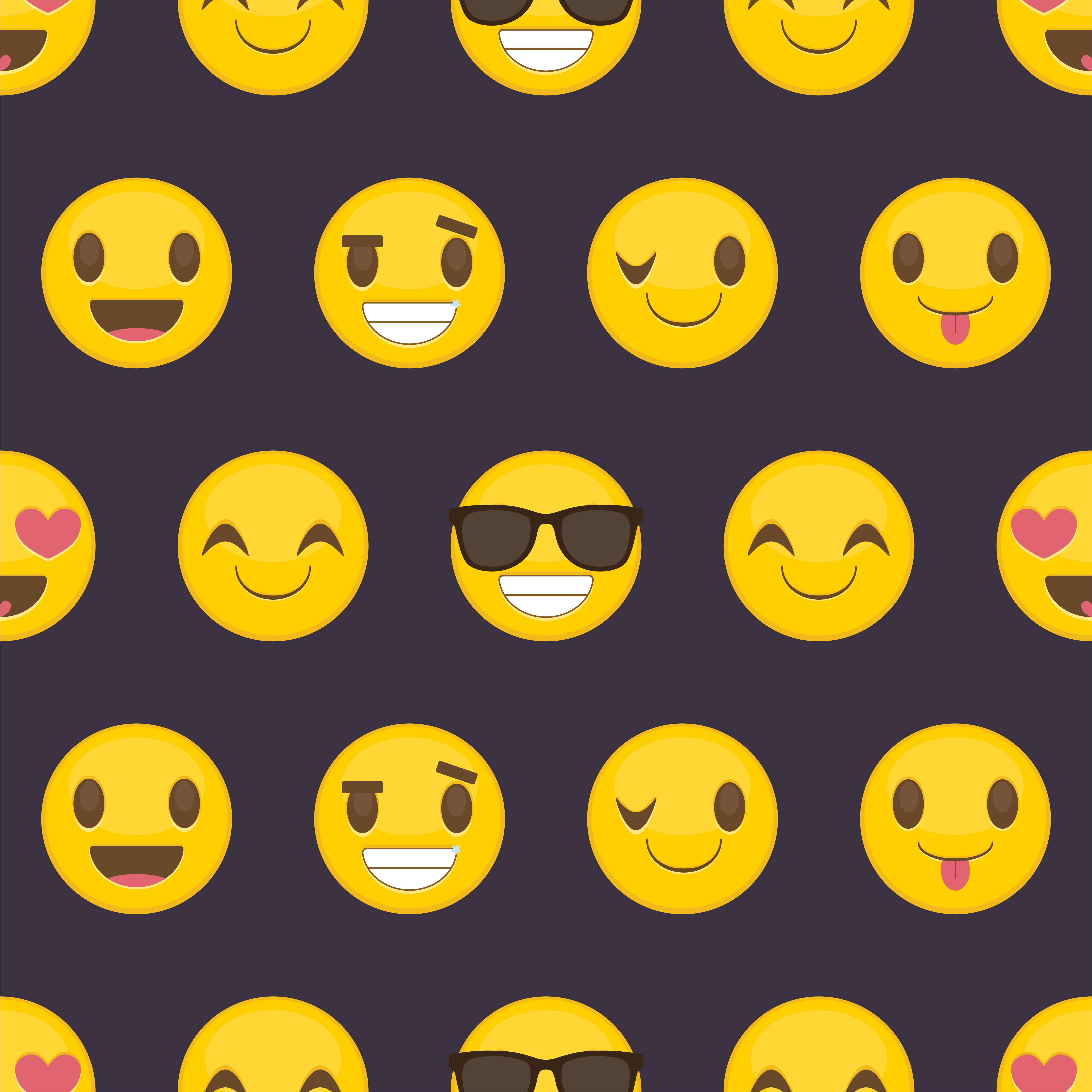 Seamless pattern background with positive happy smileys 532474 Vector