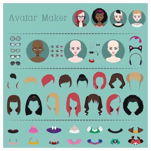 Woman avatar maker vector