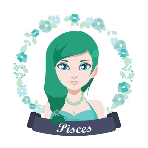 Ilustración de signo del zodiaco - Piscis vector