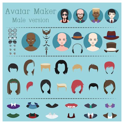 Male avatar maker vector