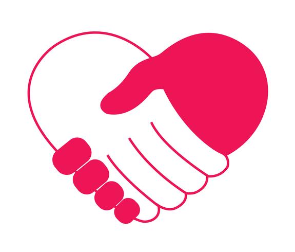 holding hand in heart shape  vector