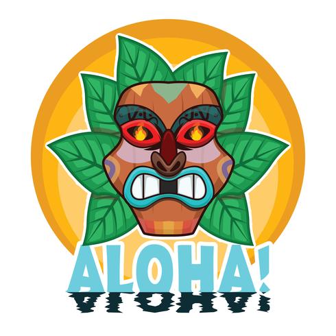 Tiki face decoration vector