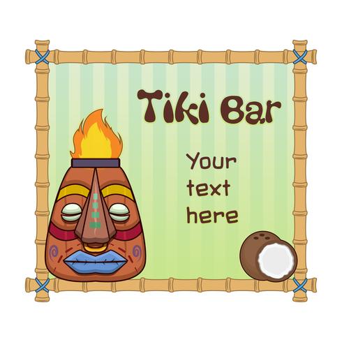 Menú en blanco para tiki bar vector