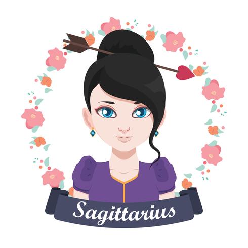 Ilustración de signo del zodiaco - Sagitario vector