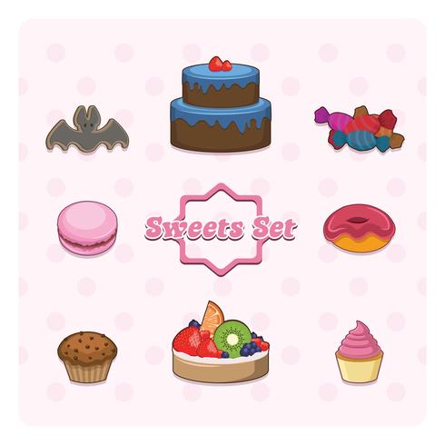 Collection of sweets vector