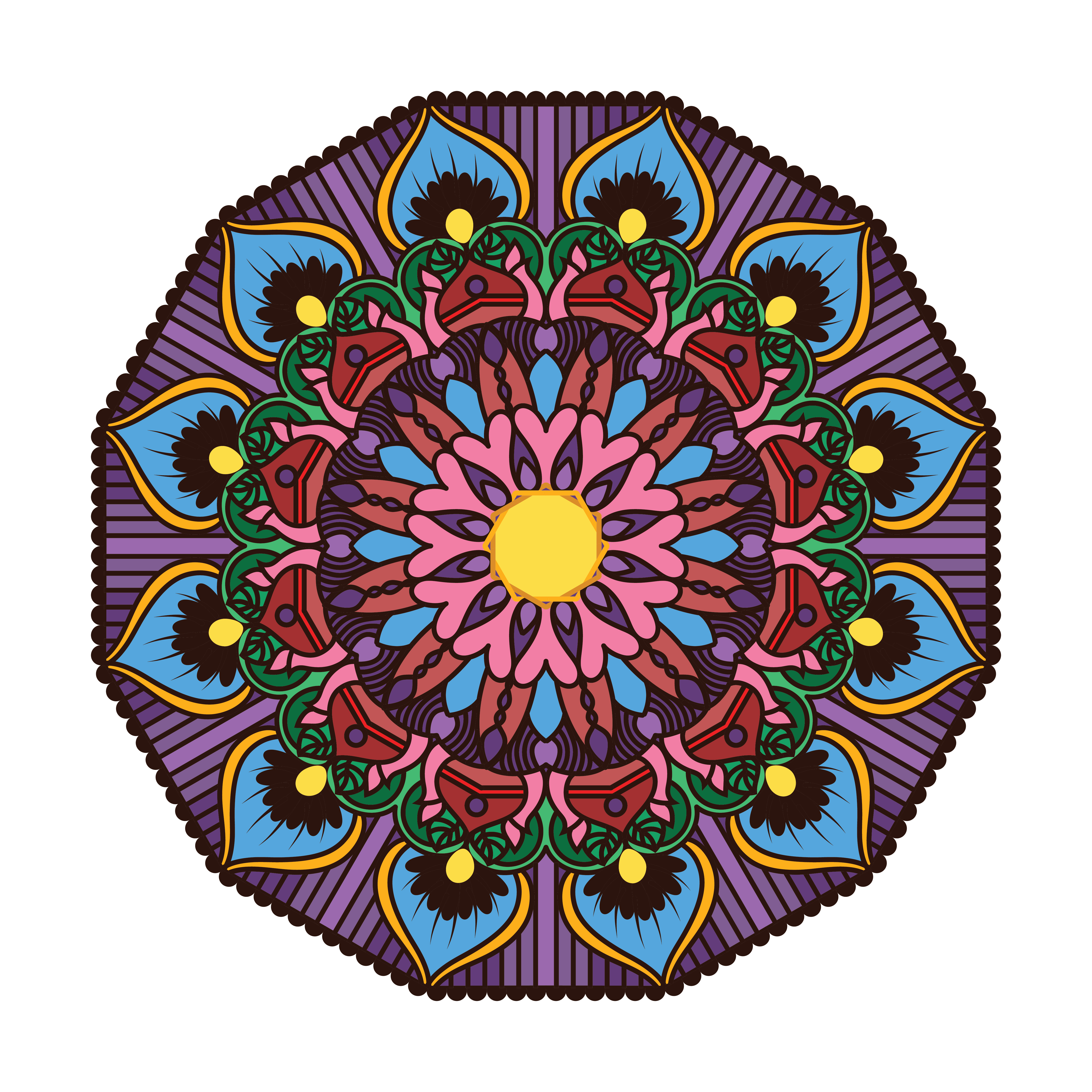 Lovely Colorful Mandala 4 Download Free Vectors Clipart Graphics Vector Art