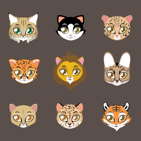 Different Cats Print vector