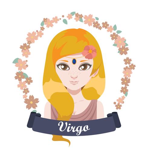 Ilustración de signo del zodiaco - virgo vector