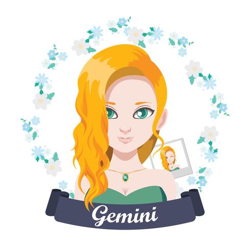 Ilustración de signo del zodiaco - Géminis vector