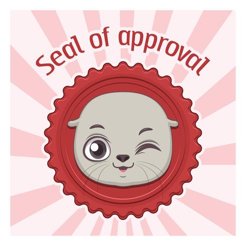 Funny seal of approval pun vector