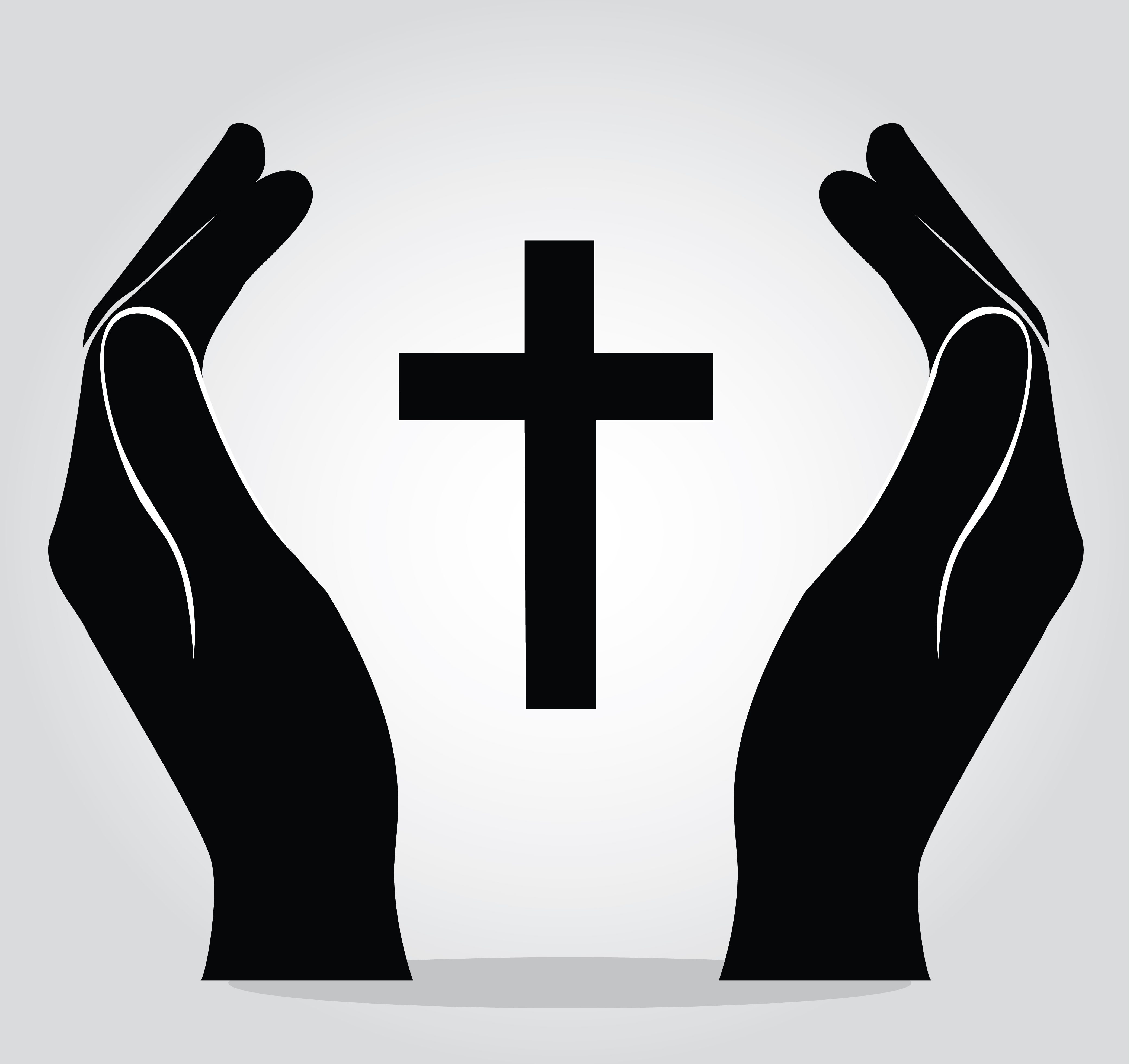 Praying Hands And Cross Clip Art