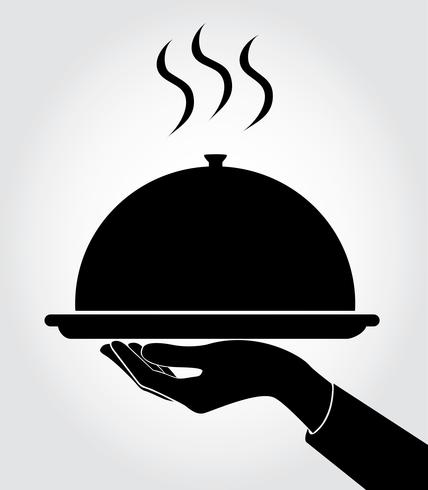 waiter  waitress serve icon , dish up vector