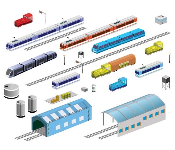 Railroad equipment vector