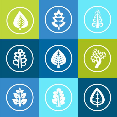 Iconos de arboles vector