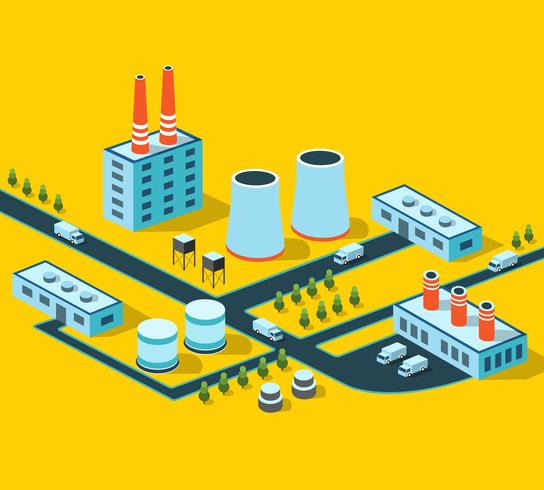 Industrial buildings vector