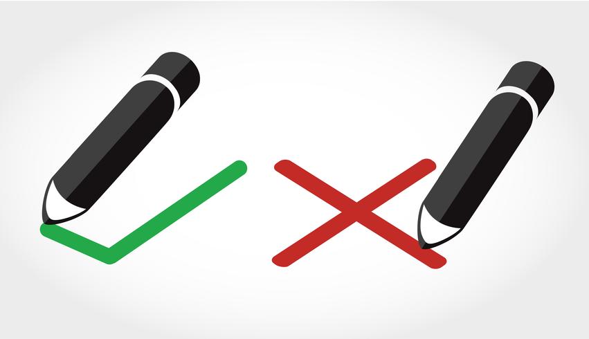 true  false icon vector , pencil writing true  false icon