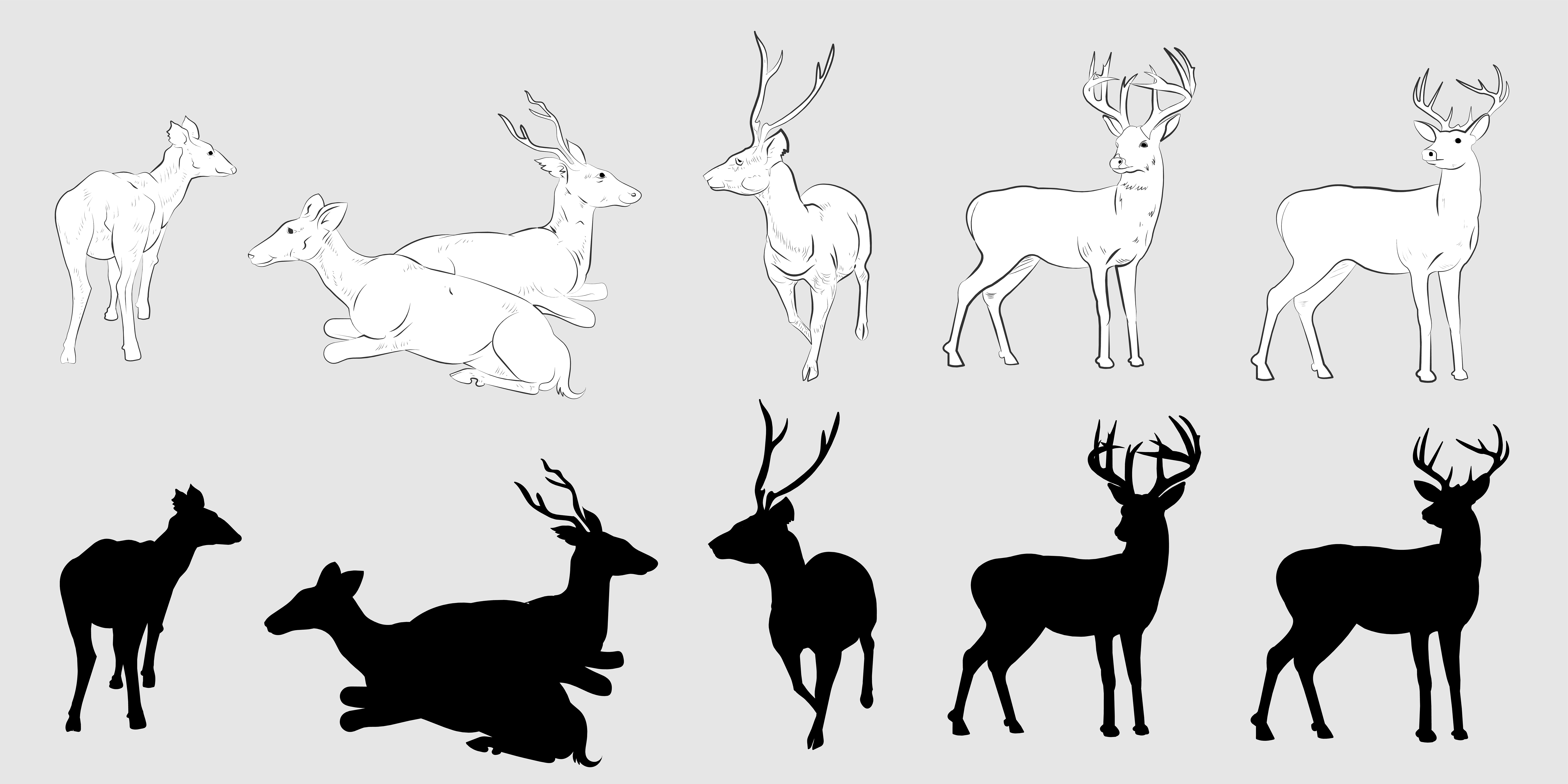 Download Deer silhouette - Download Free Vectors, Clipart Graphics ...