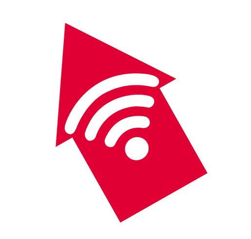 Icono de wifi, wifi y símbolo de flecha, vector de zona wifi