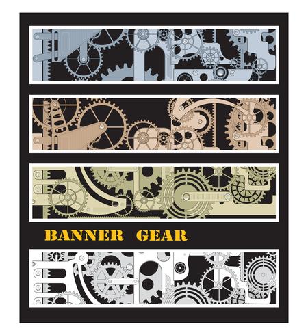 Banners with gears vector