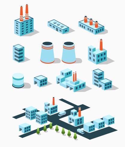 Edificios industriales vector