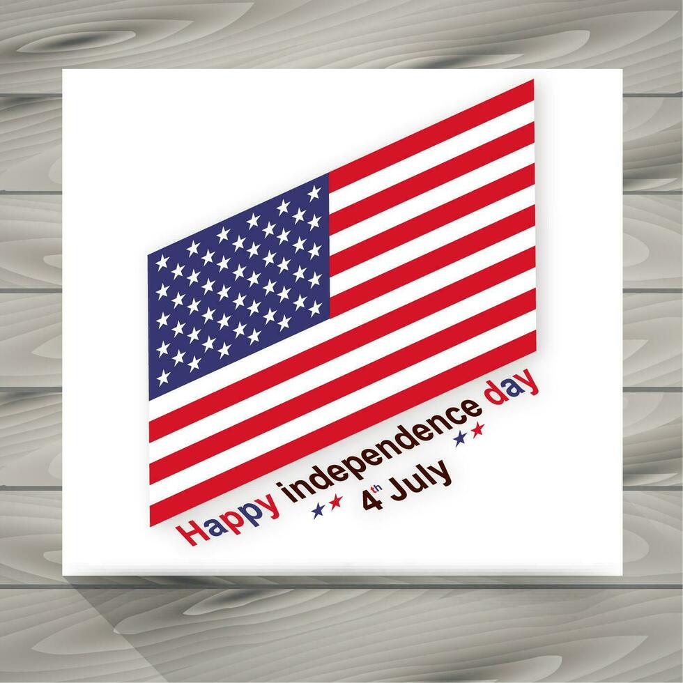 happy independence day illustration with american flag vector