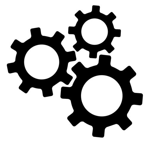 gear engineering symbol vector 