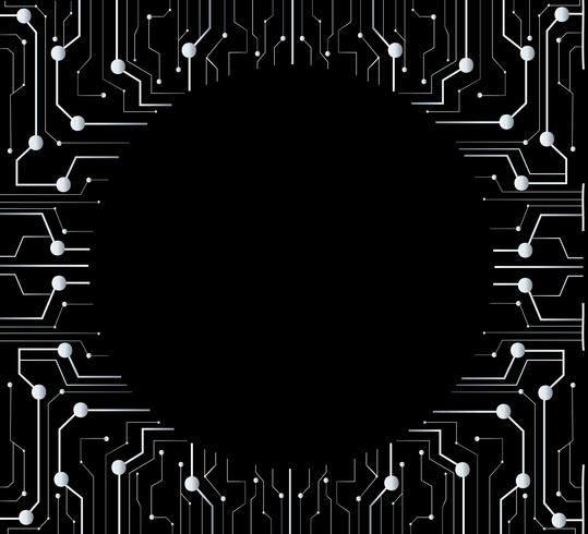 technology line and circle space middle background vector