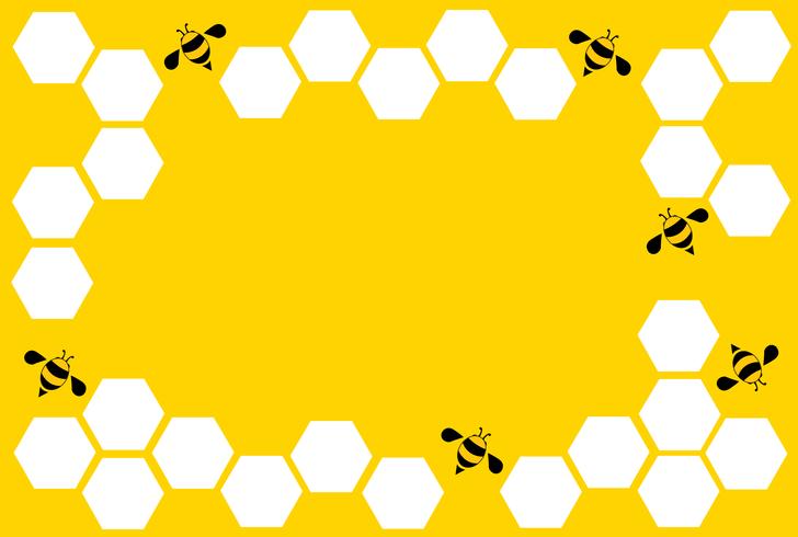 hexagon bee hive design art and space background vector