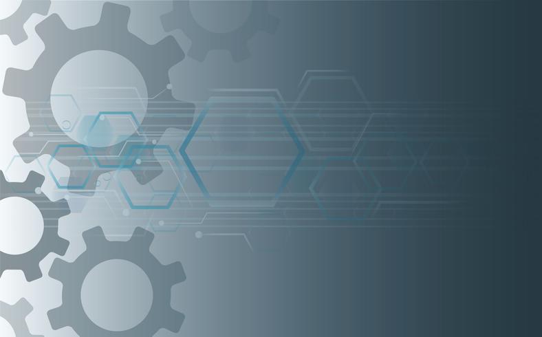 Gear and Technology line space abstract background vector