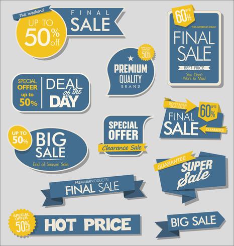 Modern badges stickers and labels collection vector