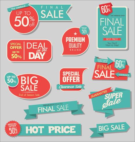 Sale banner and special offer tags collection vector