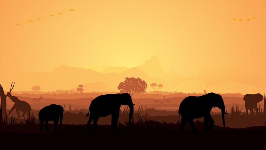 Elephant silhouette vector